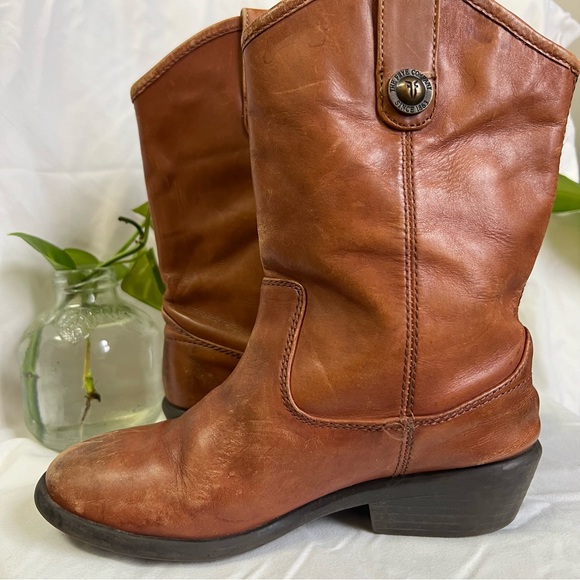 FRYE Melissa Button Rodeo Western Cowboy Leather Boots 13Y Youth Kids Boys Girls - Picture 8 of 14